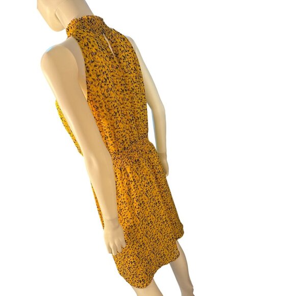 Sam Edelman Yellow Sleeveless Floral Smocked Waist Midi Dress Size 14 EUC - Picture 4 of 6